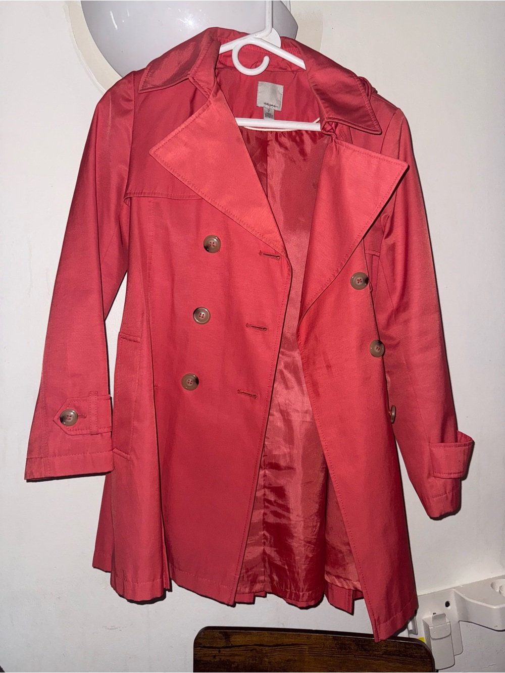 Halogen Coral Double-Breasted Trench Coat - Picture 15 of 16